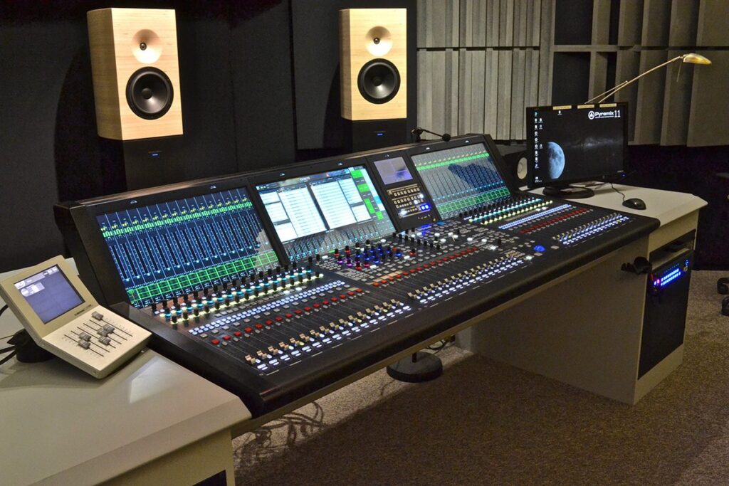 Régie son d’un studio d’enregistrement